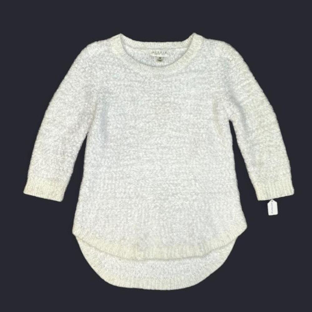 Studio Petite White Textured Sweater size PM sku 380-LRS